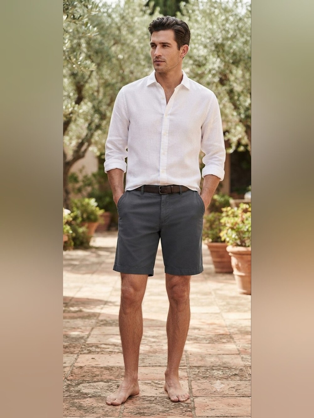 33,000ft Classic Fit Quick Dry Men's Casual Shorts Size 32 Gray Elasic Waist